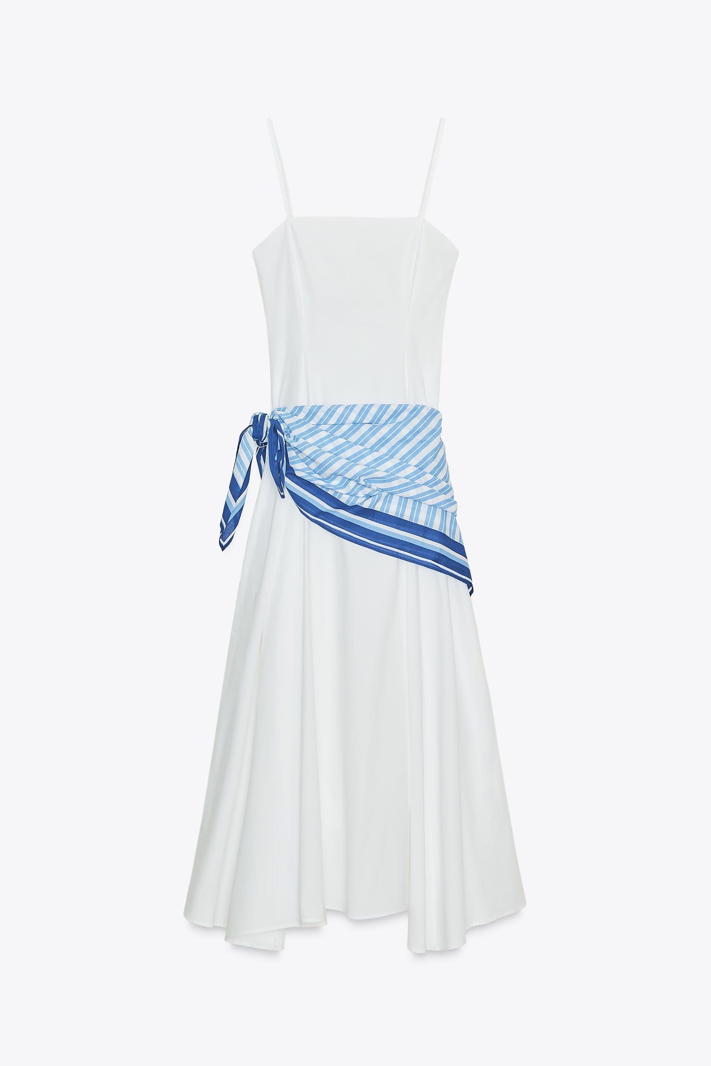 Stripe Scarf Midi Dress
