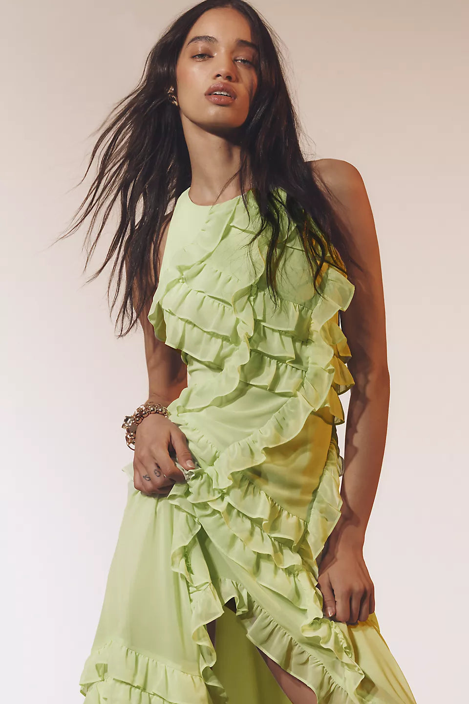 Ruffle High-Low Dress