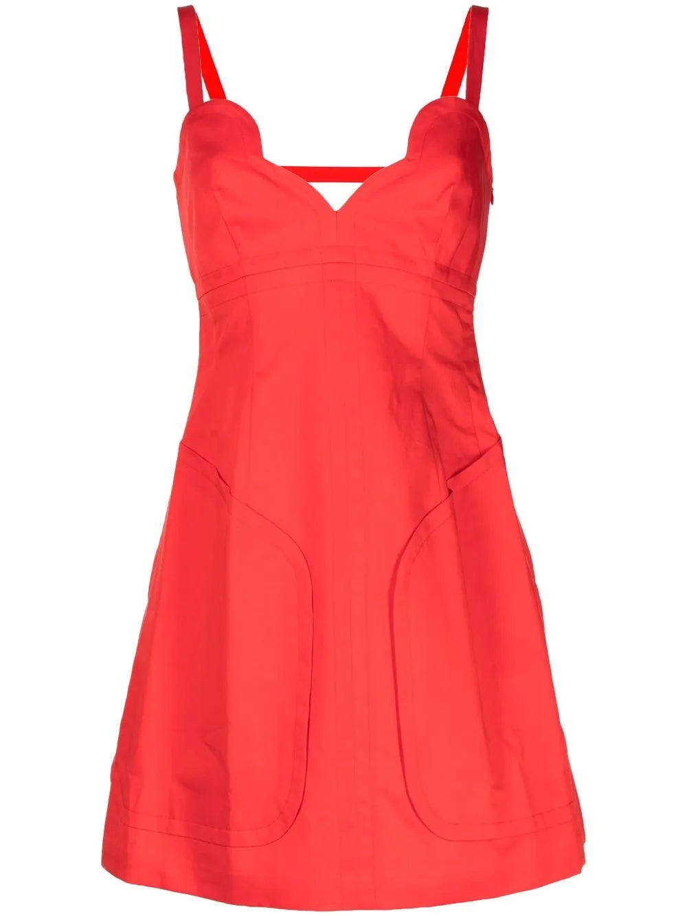 Scallop Mini Dress In Red