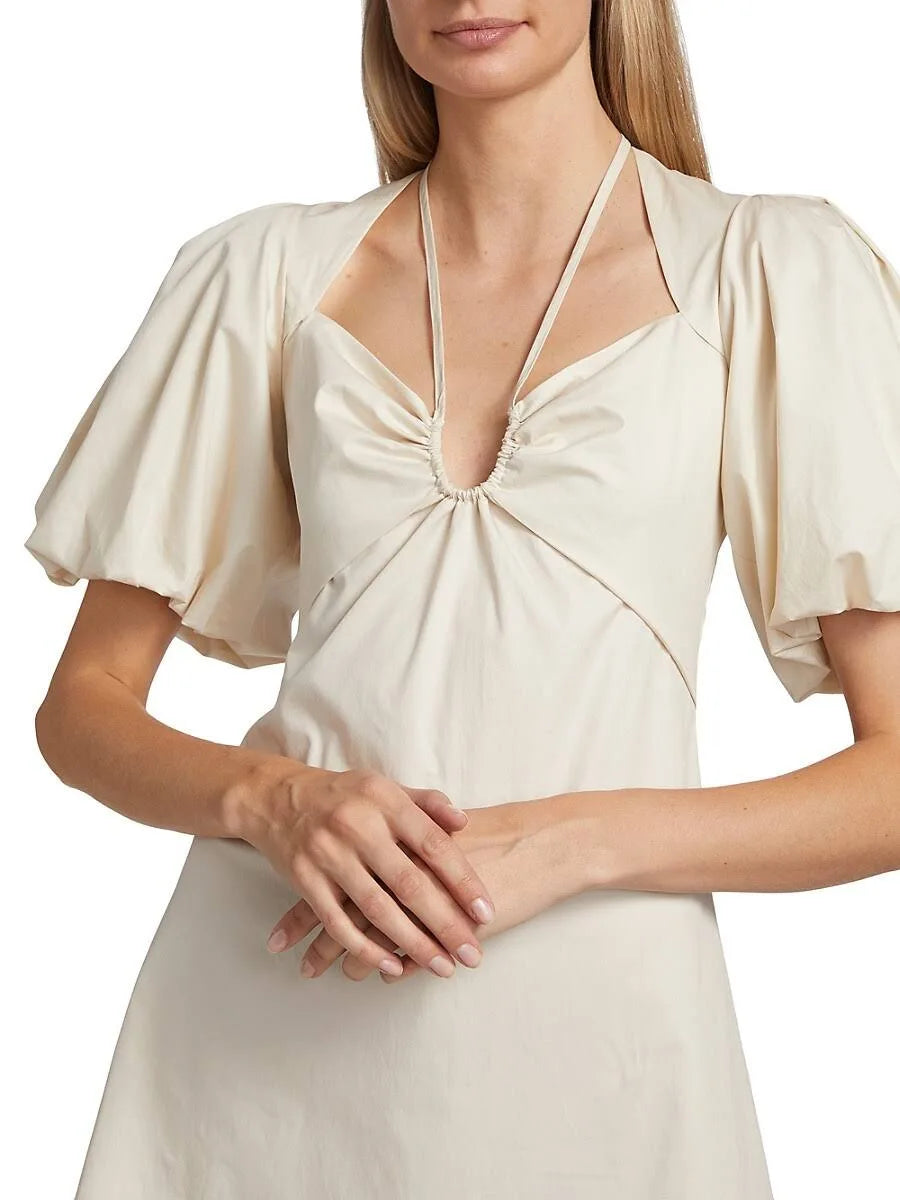 Neck tie Puff Sleeve