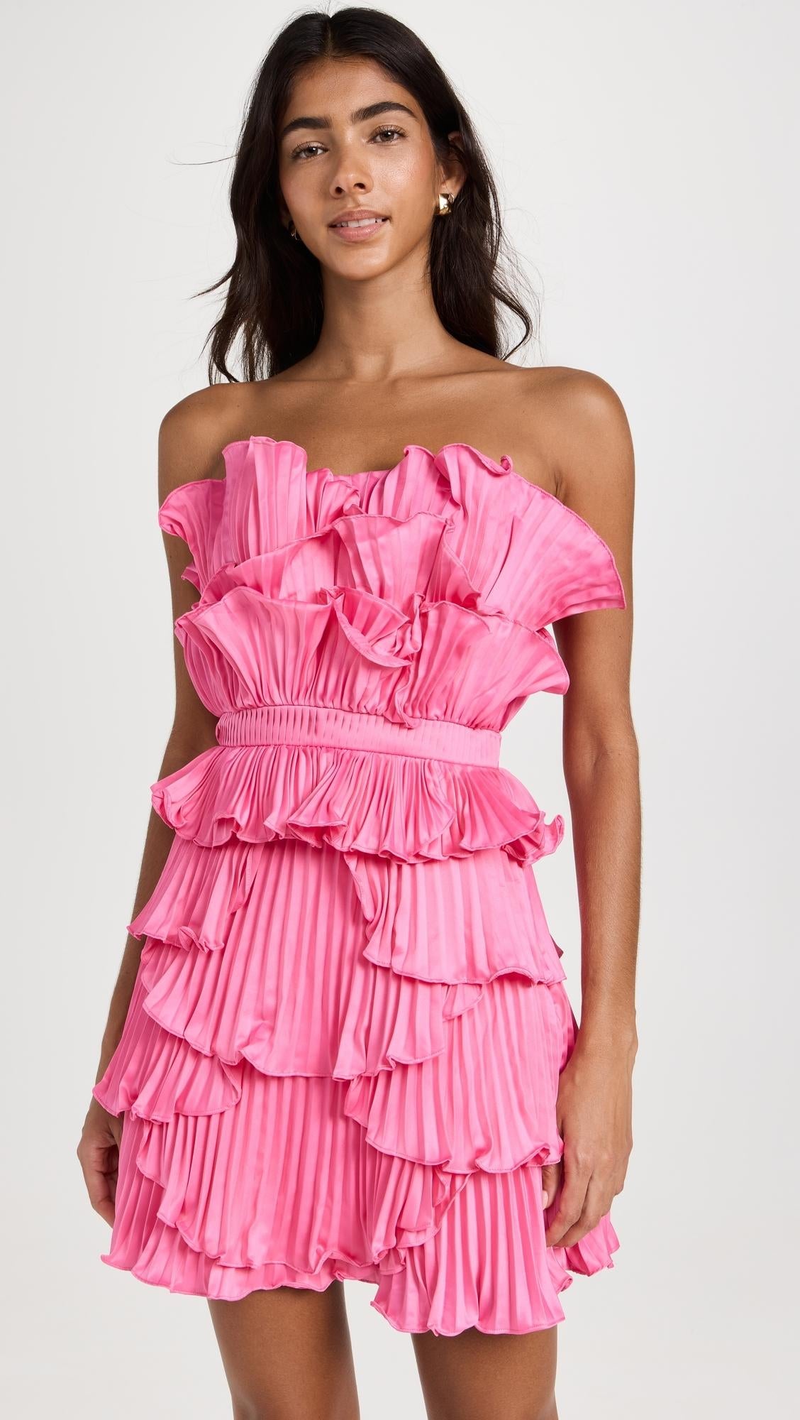 Reed Pleated Shell Mini Dress