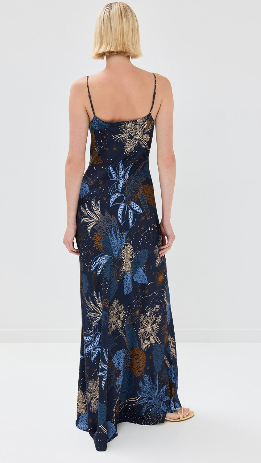 Night Jungle Navy Slip Dress