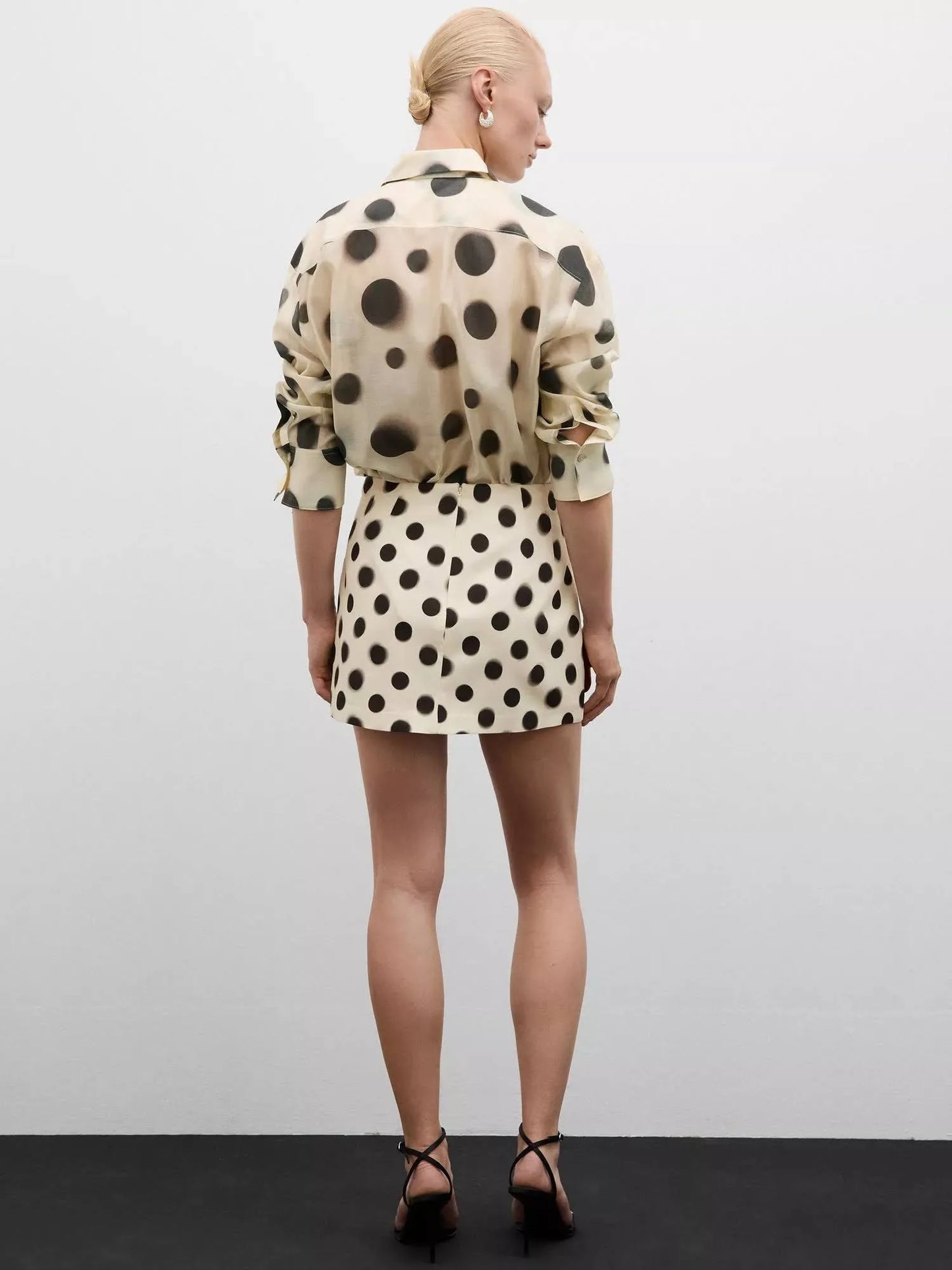 Poka Dot Satin Mini Skirt