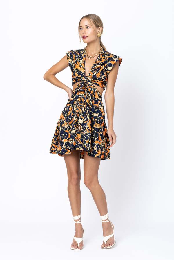 Lexi Floral Cut Out Auburn