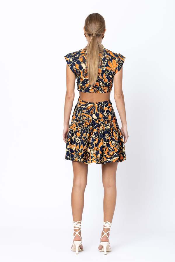 Lexi Floral Cut Out Auburn