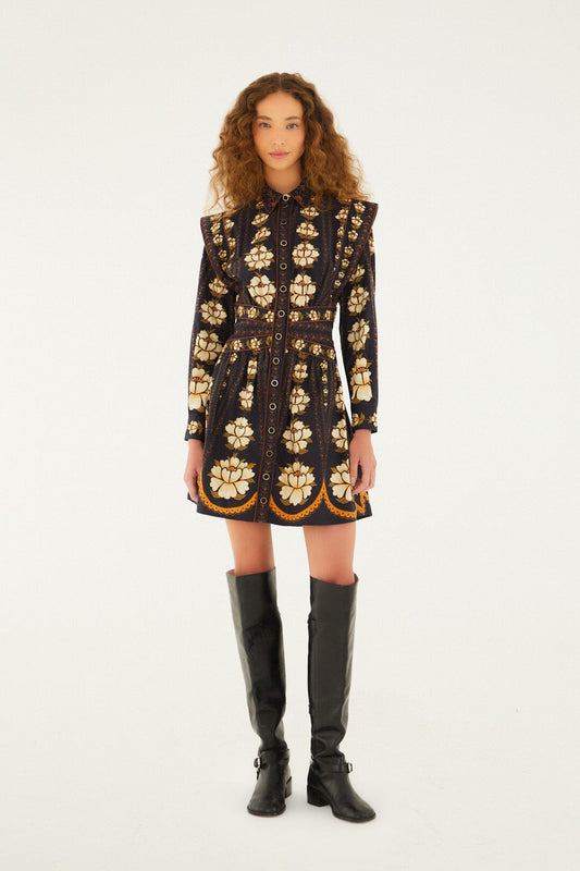 Black Bold Flowers Long Sleeve