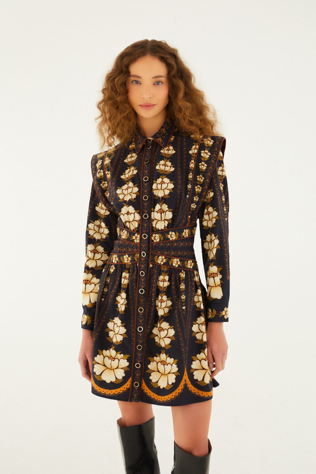 Black Bold Flowers Long Sleeve