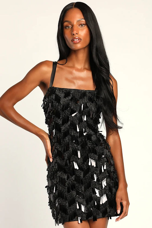 Black Sequin Dress