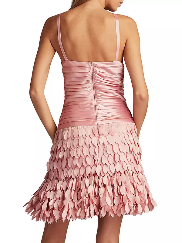 Satin Crossover Petal Dress