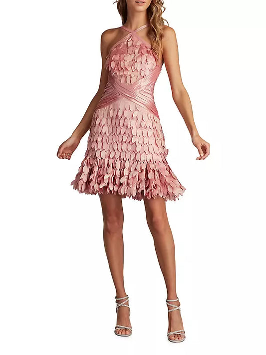 Satin Crossover Petal Dress