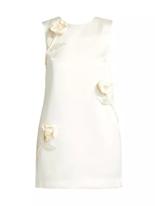 Flower Satin Mini Dress