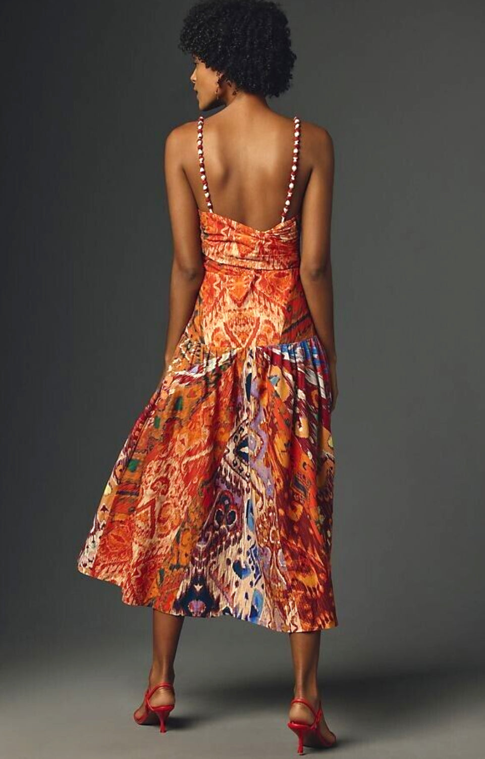 Motif Strap Midi Dress