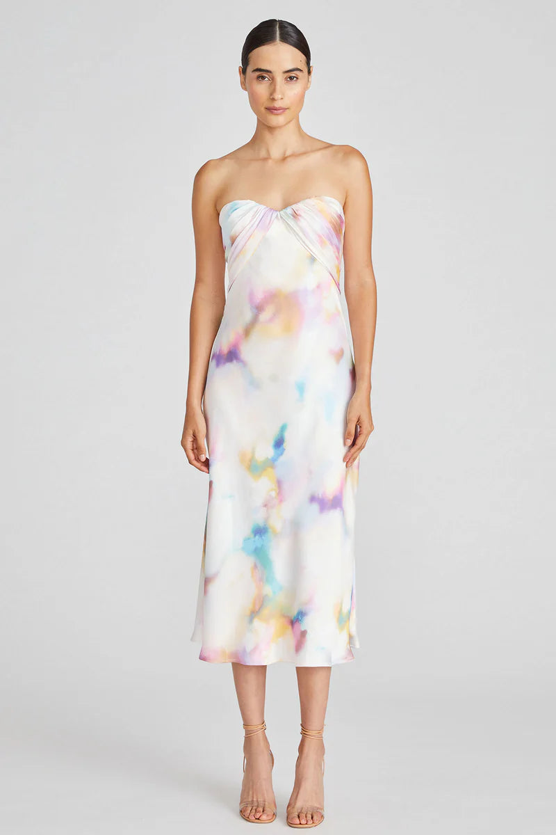Annika Strapless Satin Midi