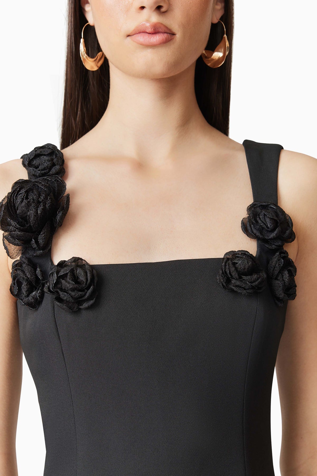 Trompe Blooming Mini Dress Black