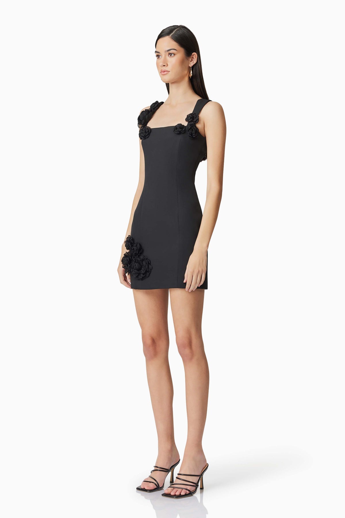 Trompe Blooming Mini Dress Black