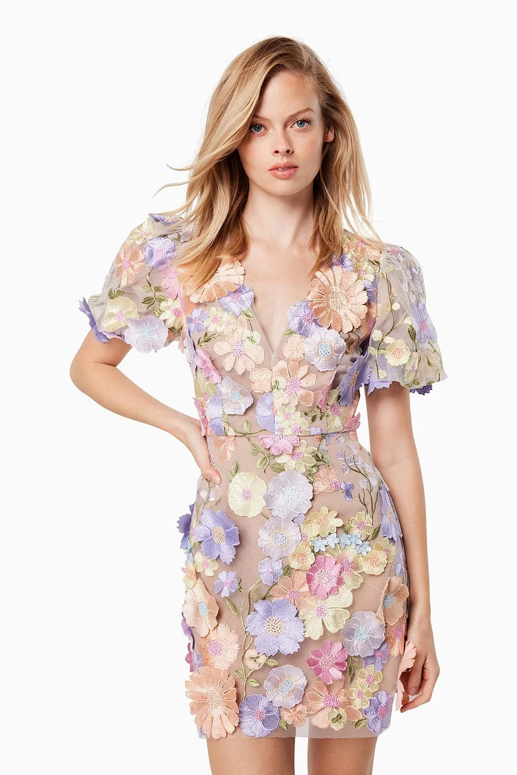 Anthea 3D Floral Mini Dress
