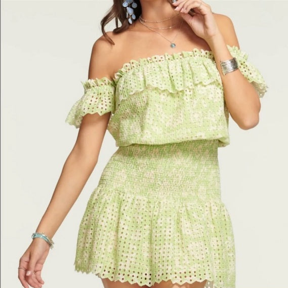 Light Green Off shoulder Mini Dress