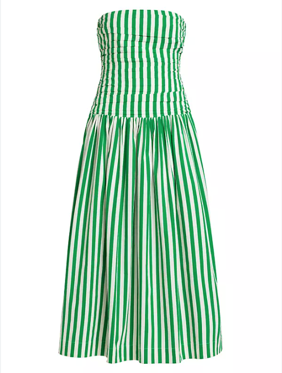 Selma Dress Green Stripes