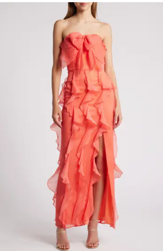 Allover Strapless Gown