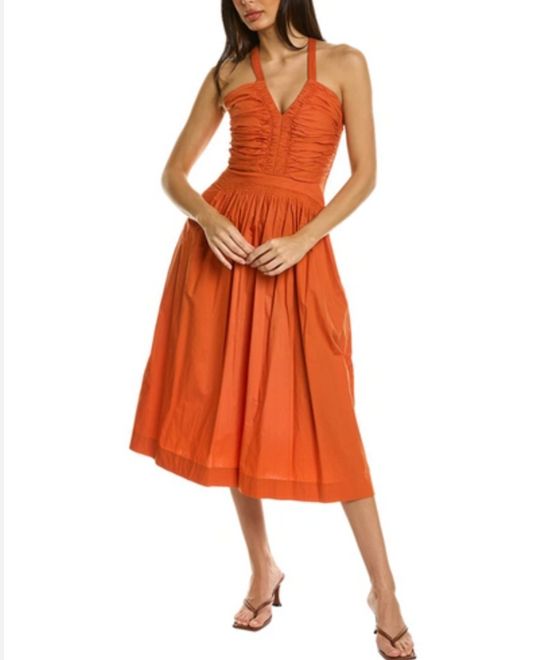 Laurelin Ruched Poplin Dress