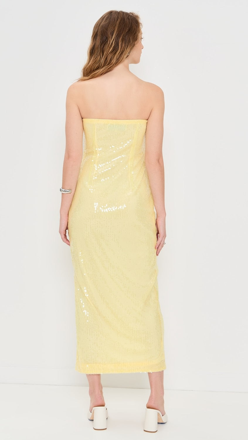 Butter Yellow Strapless Maxi