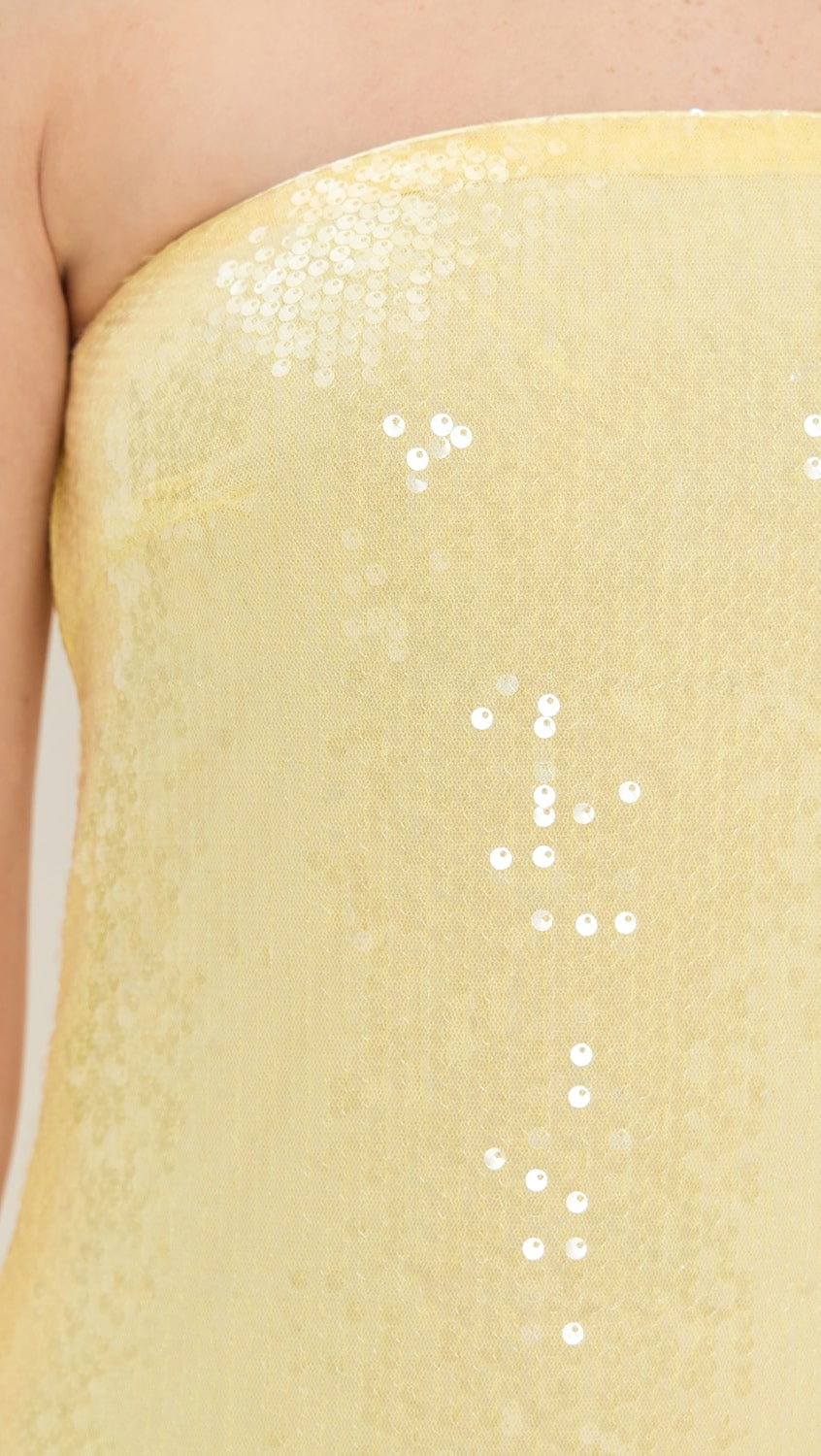 Butter Yellow Strapless Maxi