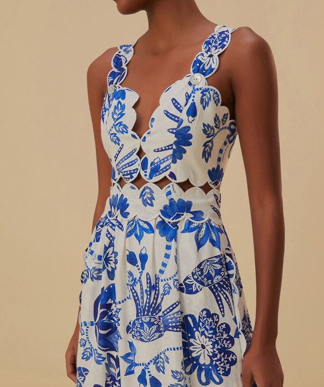 Flowerful Birds Midi Dress