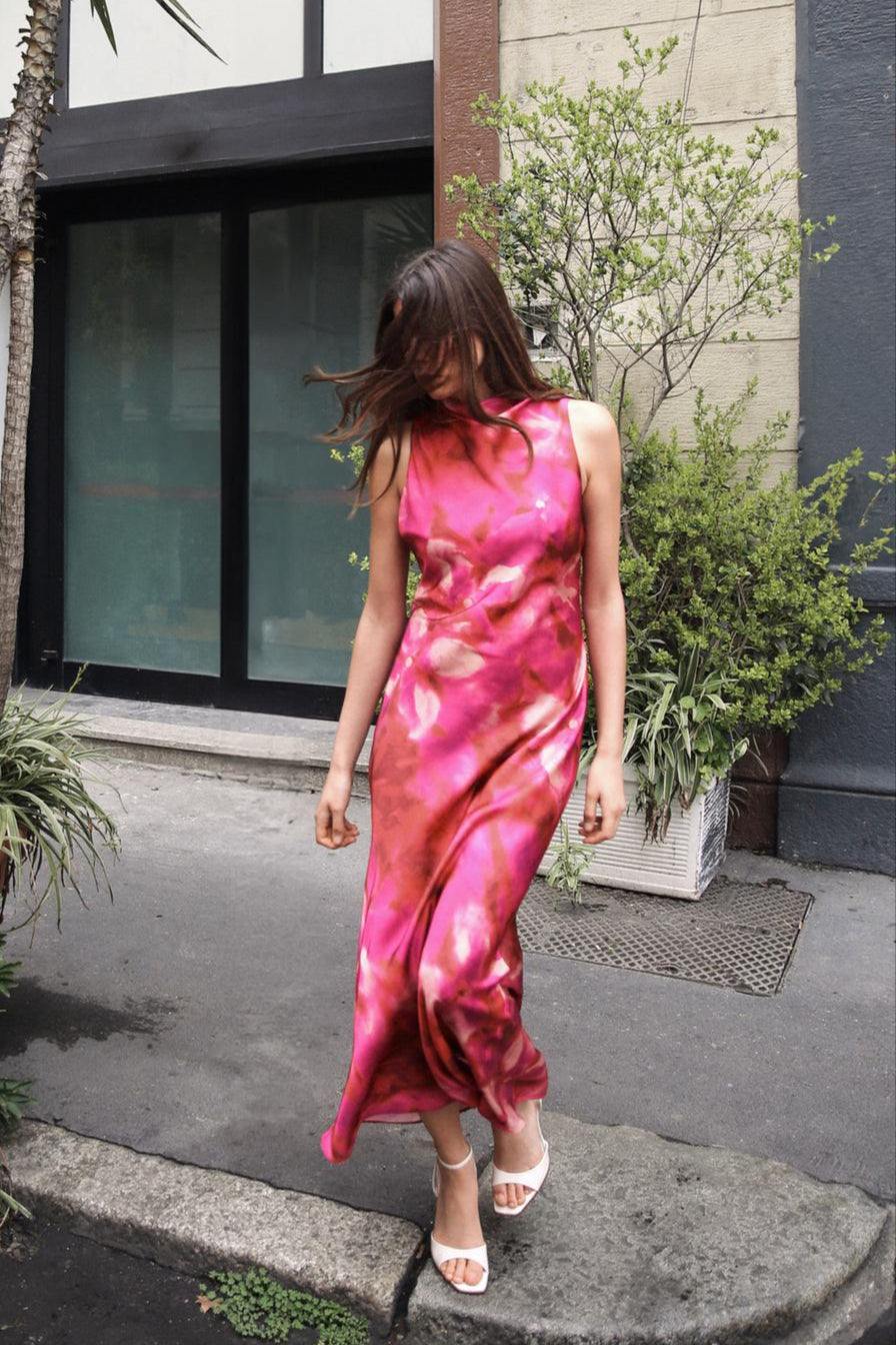 Iris Satin Maxi Dress