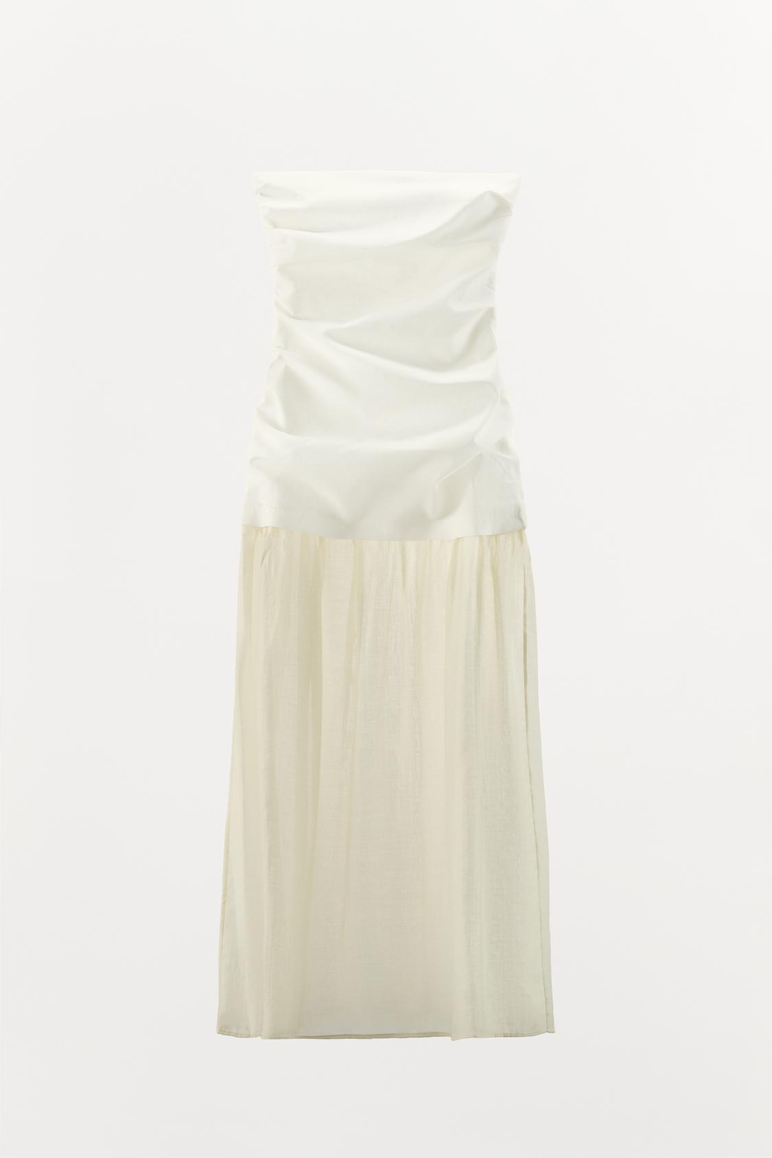 Contrast Strapless Dress
