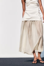 Contrast Strapless Dress