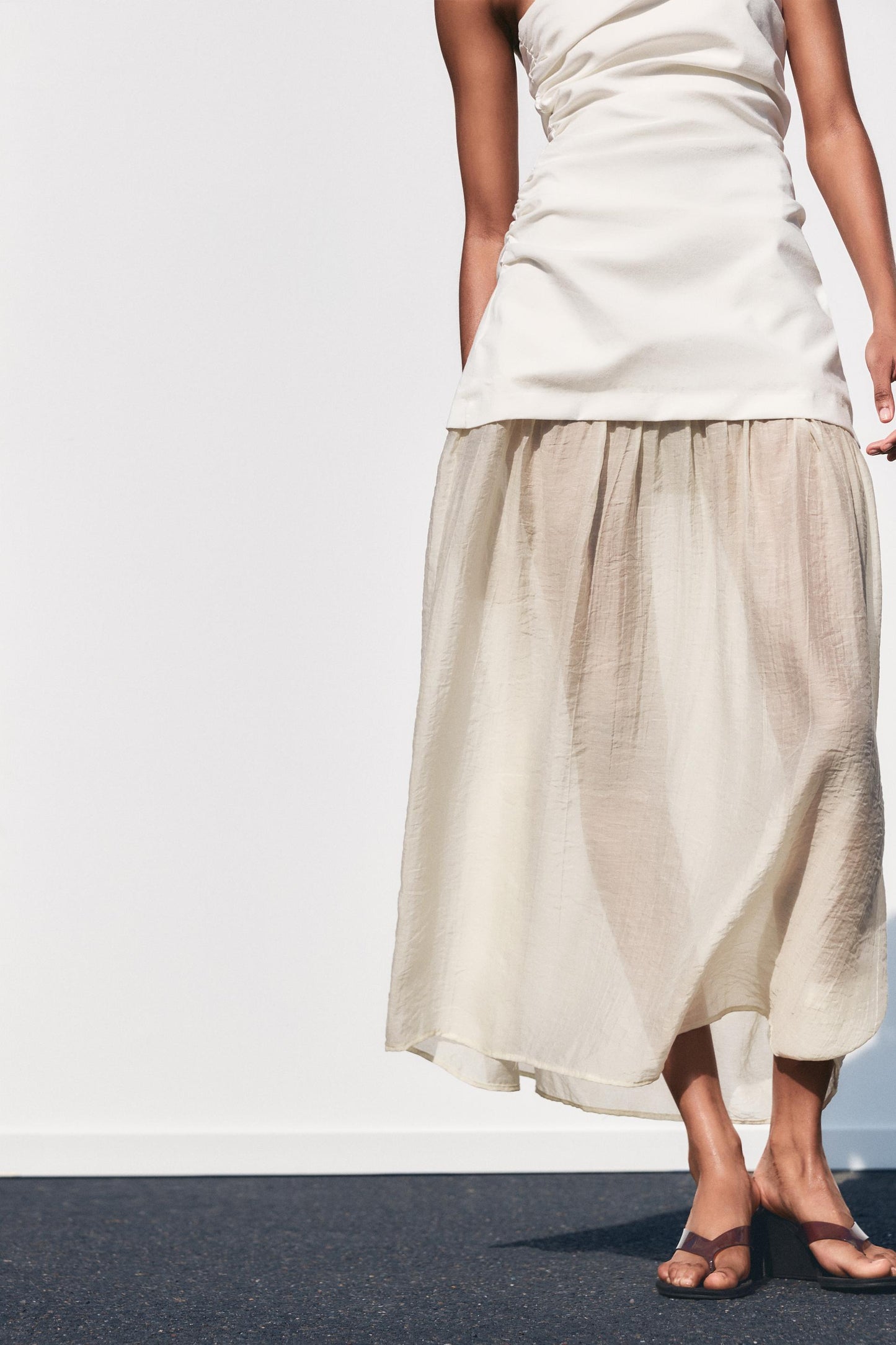 Contrast Strapless Dress