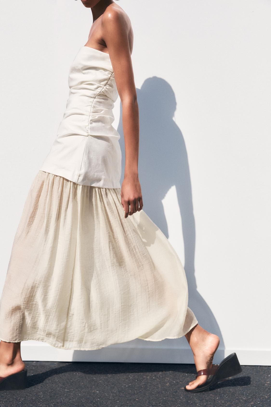 Contrast Strapless Dress