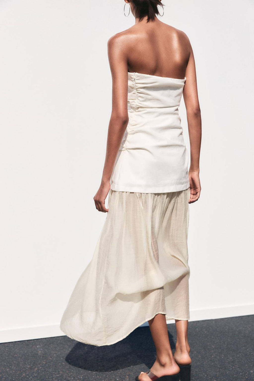Contrast Strapless Dress