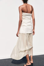 Contrast Strapless Dress