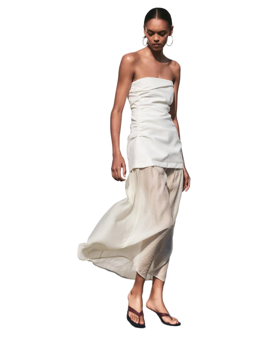 Contrast Strapless Dress