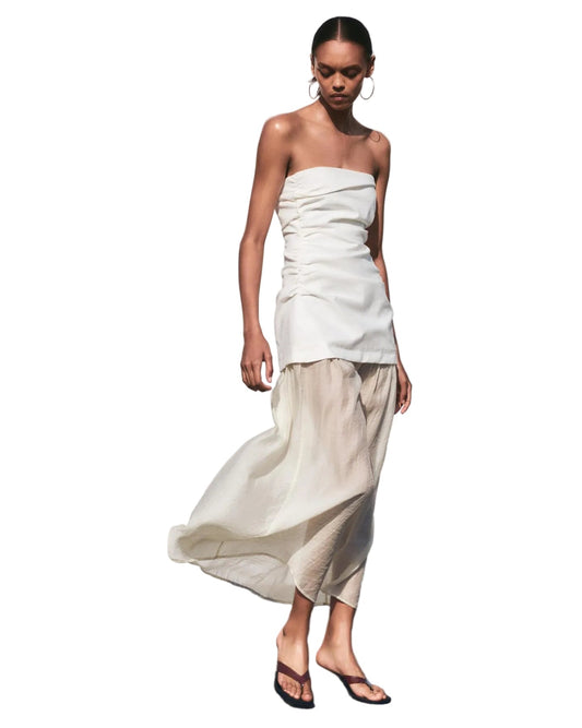 Contrast Strapless Dress