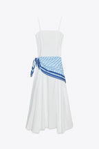Stripe Scarf Midi Dress