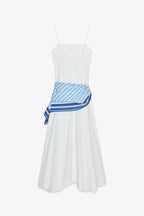 Stripe Scarf Midi Dress