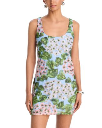 Hydrangea Embroidered Mini Dress