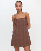 Rennie Dress Brown Plaid