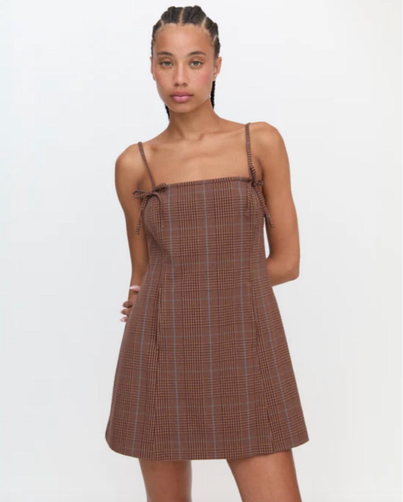 Rennie Dress Brown Plaid