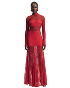 Labyrinth Lace High Neck Maxi Dress
