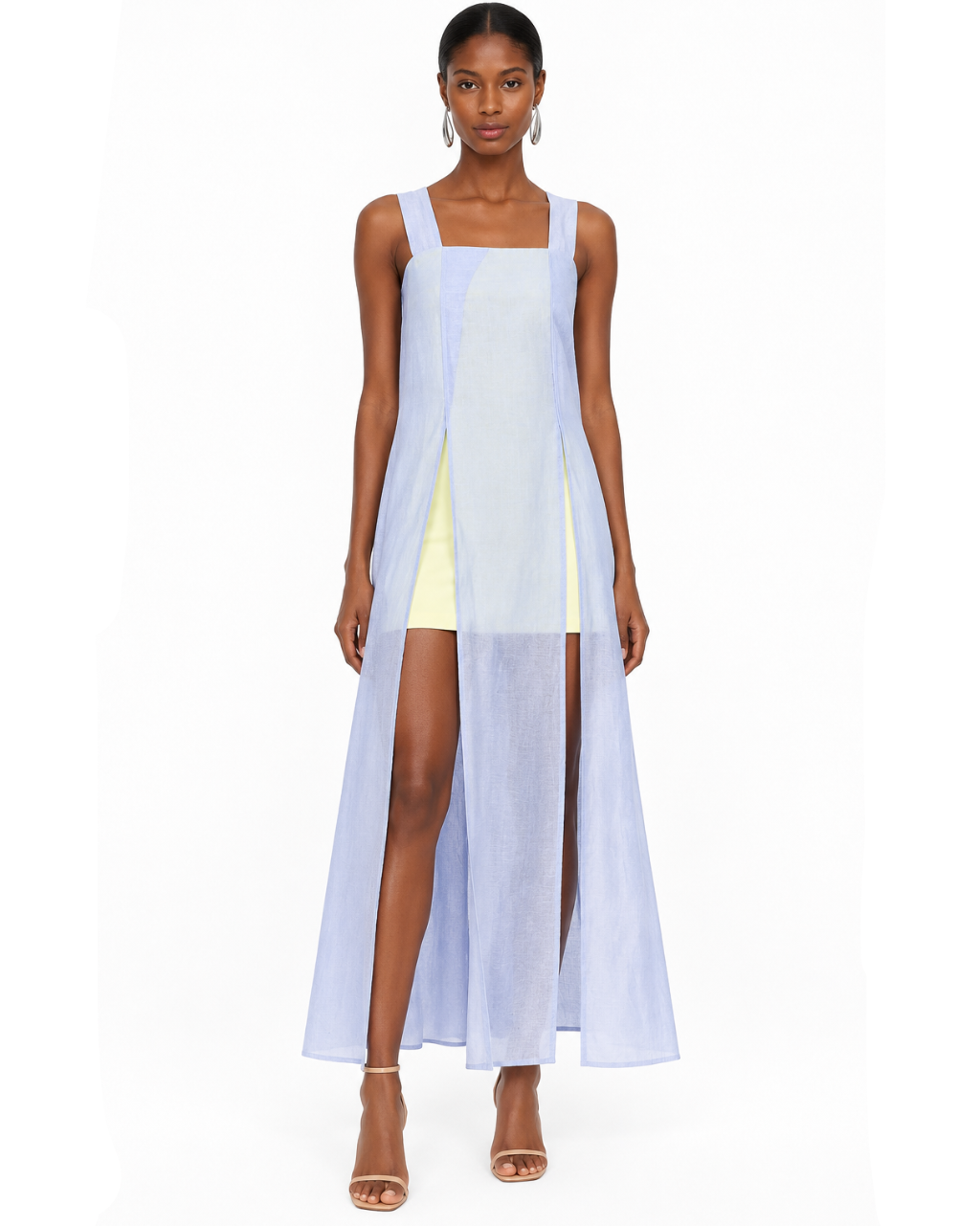Square Neck Slit Dress
