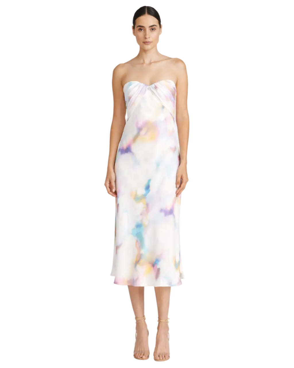 Annika Strapless Satin Midi