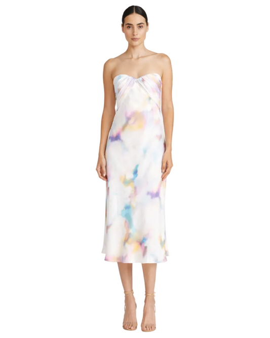 Annika Strapless Satin Midi