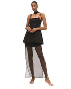 Anna Sleeveless Satin Layered Sheer