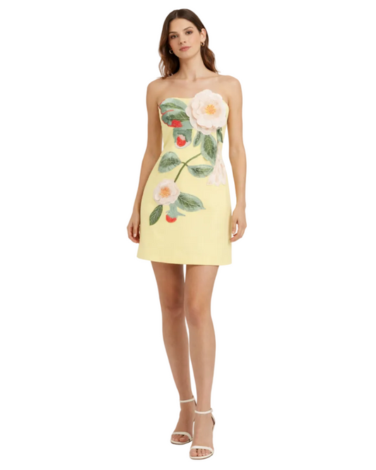 Avrill Yellow Floral Dress