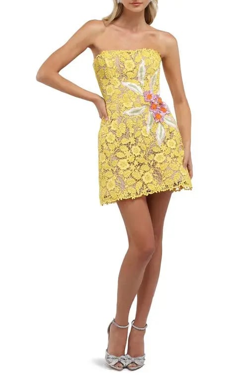 Elena Strapless 3D Floral