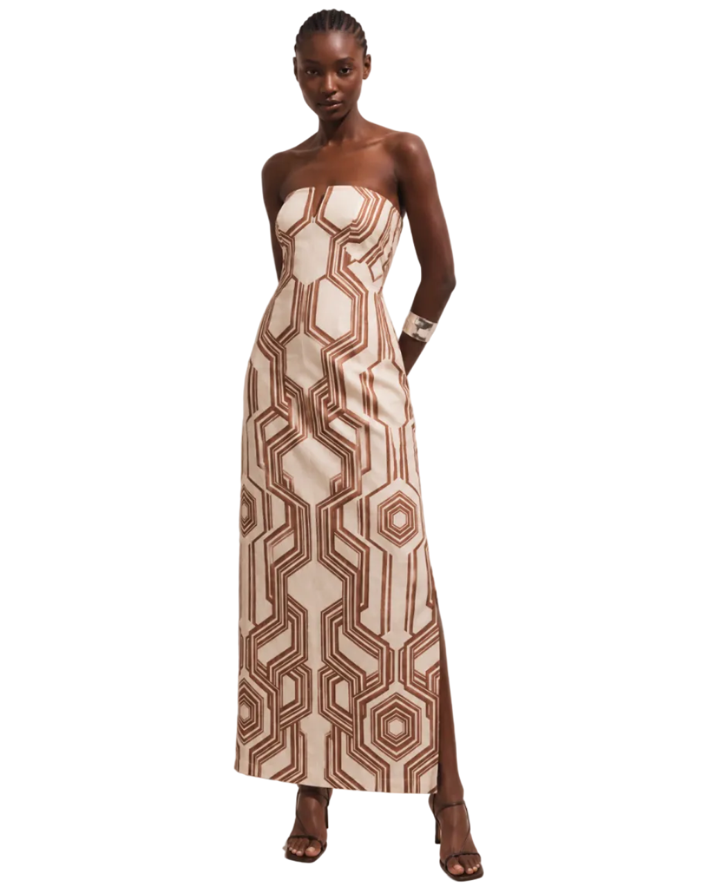 Geometric Strapless Dress