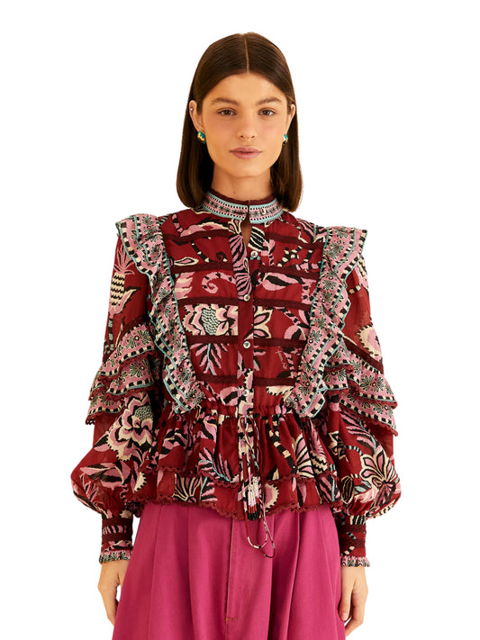 Garnet Ruffle Blouse